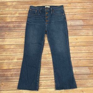 Madewell Cali Demi Boot Jeans in Urbandale Button Front Raw Hem